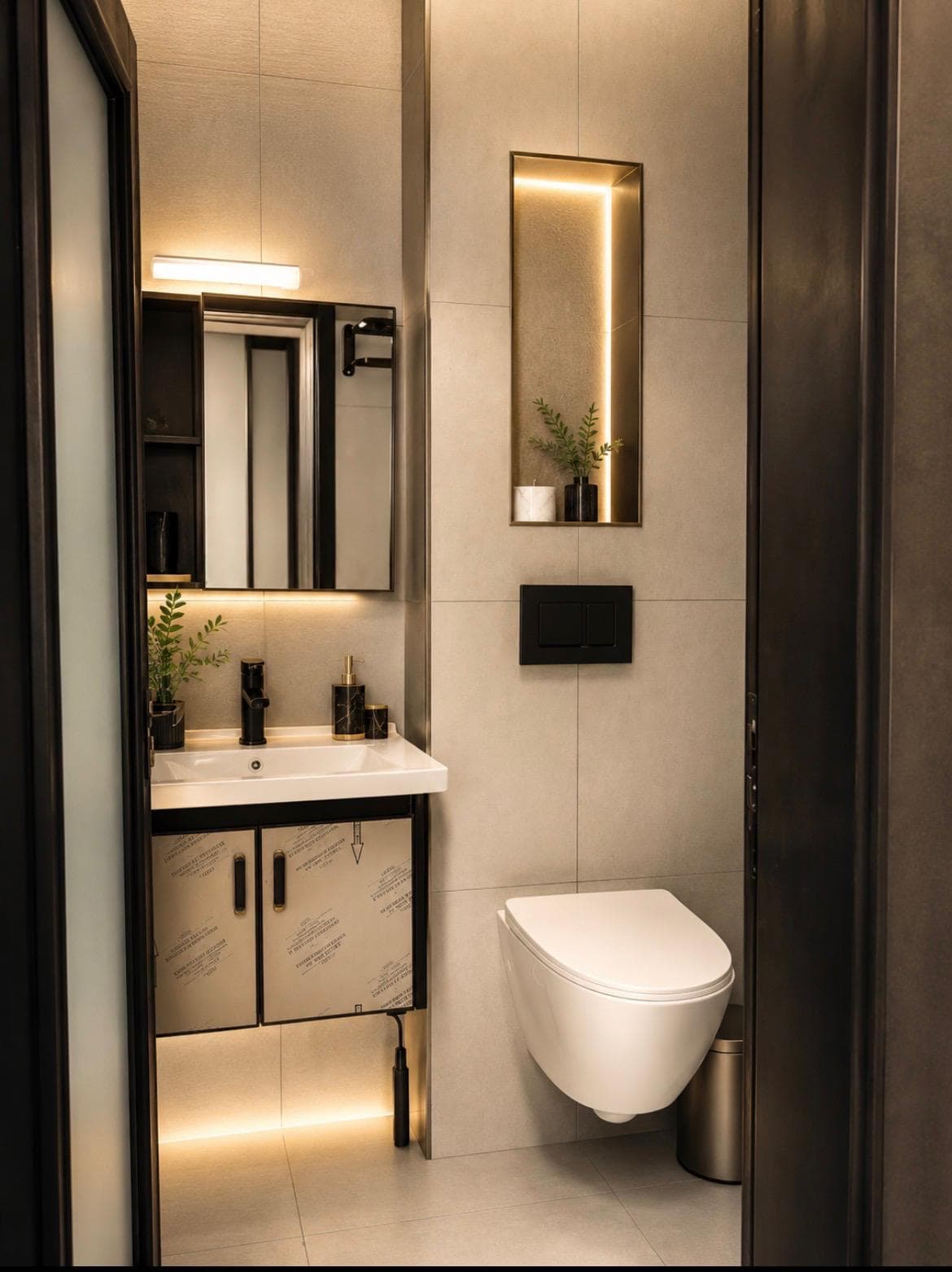 Salle de bain contemporaine et élégante, standard de luxe Massa Residence Yaoundé